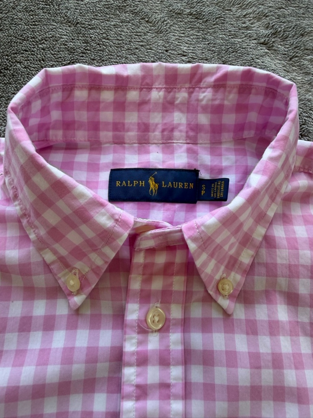 Ralph Lauren Pink Gingham Button-Down Shirt - Picture 6 of 8